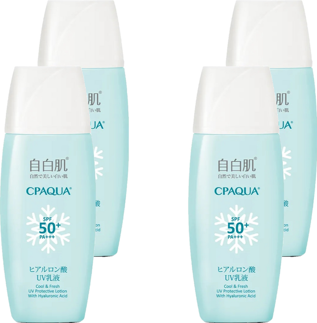 自白肌 玻尿酸涼感防曬乳液 SPF50+ PA+++, 35g, 4入