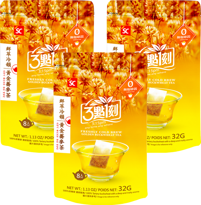 3點1刻 鮮萃冷韻黃金蕎麥茶, 4g, 3套, 8個裝