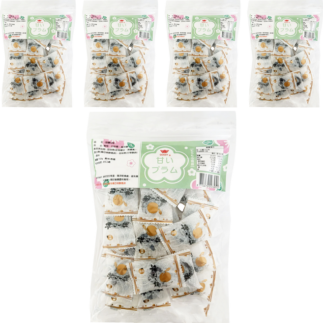 泰國 GOODY 甜釀Q梅, 5個, 150g