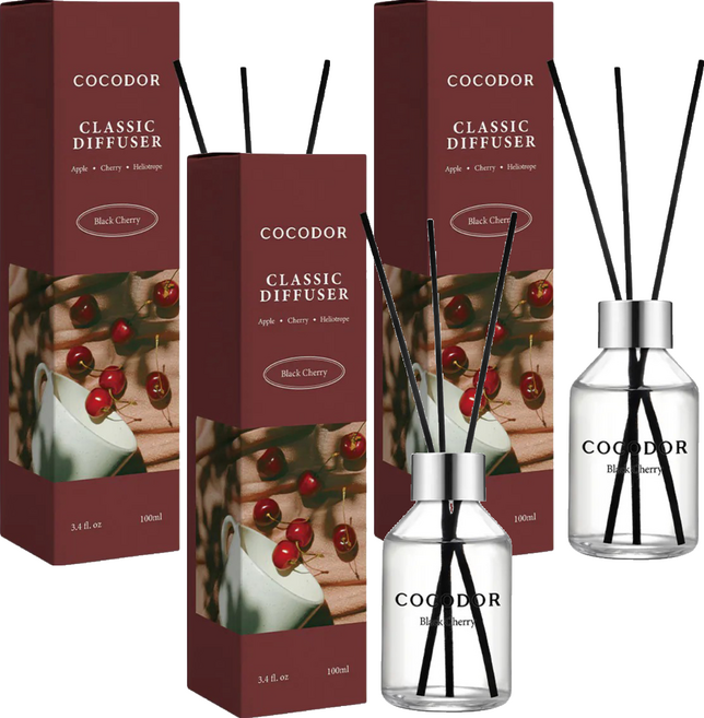 COCODOR 珂珂朵爾 日常系列 擴香瓶, 3件, 100ml, 黑櫻桃