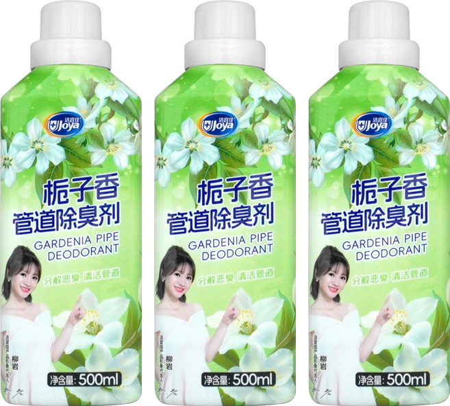 Joya 潔宜佳 花香強力管道除臭劑 梔子香 綠色, 3個, 500ml