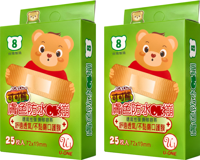 U-ONE 膚色防水OK繃, 2個, 25個裝