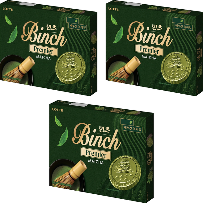 LOTTE 樂天 Binch 抹茶餅乾, 204g, 3盒