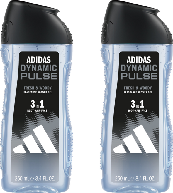 adidas 愛迪達 男性三合一潔顏洗髮沐浴露, 2個, 250ml