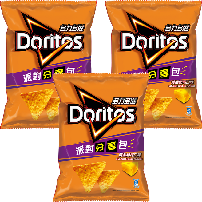 Doritos 多力多滋 黃金起司玉米片, 143g, 3個