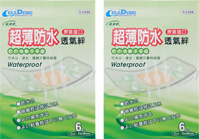 貼立舒 超薄防水透氣絆, 6個裝, 2組