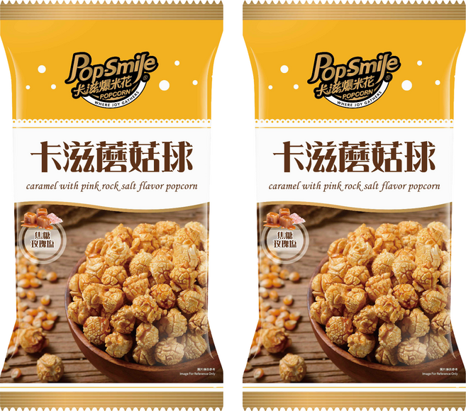 Pop-Smile 卡滋 蘑菇球爆米花 焦糖玫瑰塩風味, 100g, 2個