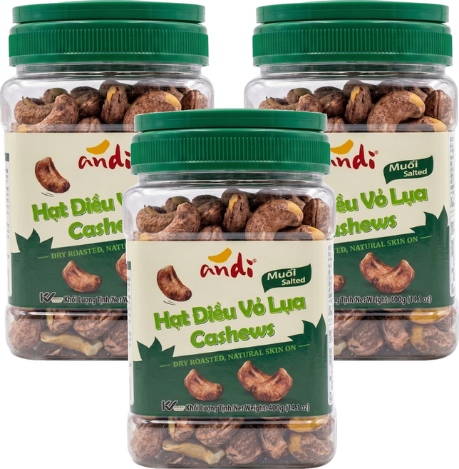 andi 丹帝鹹味帶皮腰果, 400g, 3個