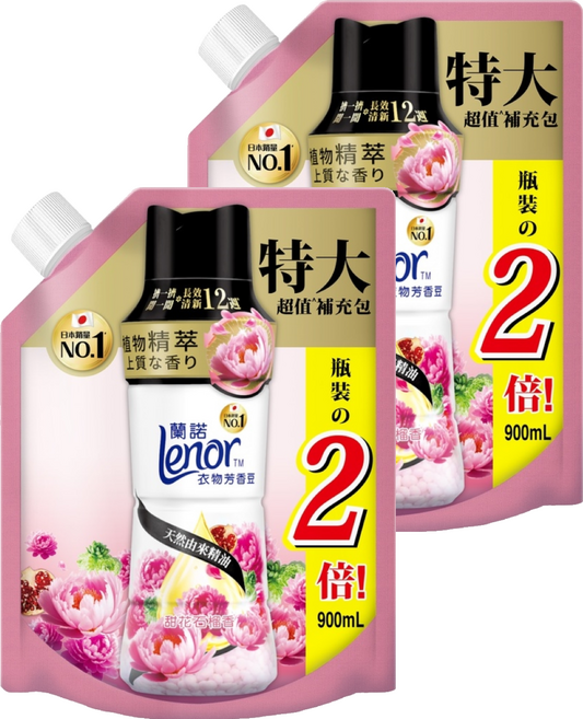 Lenor 蘭諾 衣物芳香豆 甜花石榴香 補充包, 2個, 900ml