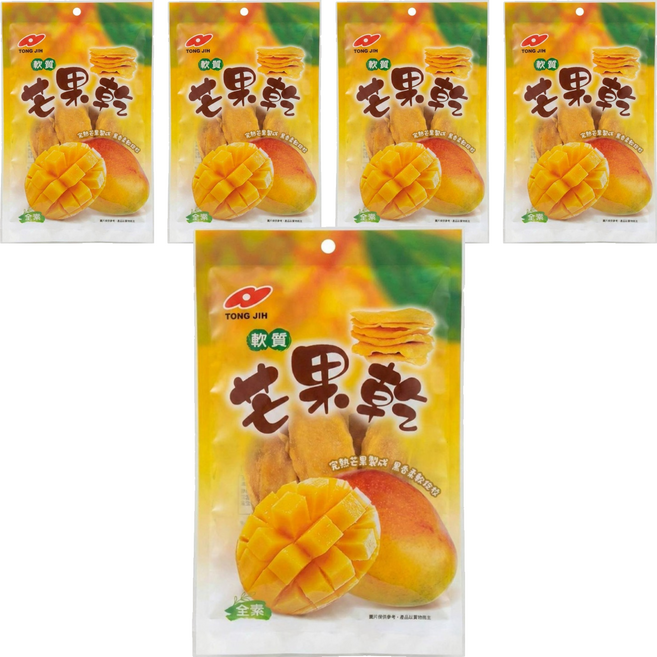 TONG JIH 統記食品 軟質芒果乾, 5個, 100g