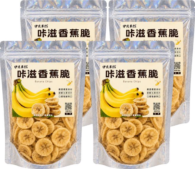 EBE PURE 伊貝果然 咔滋香蕉脆, 120g, 4個
