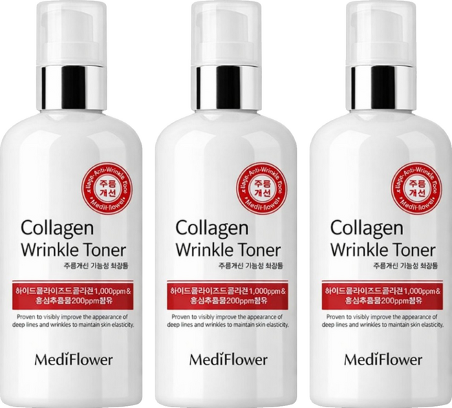 MediFlower 台灣公司貨 膠原蛋白緊緻保濕化妝水, 3件, 250ml