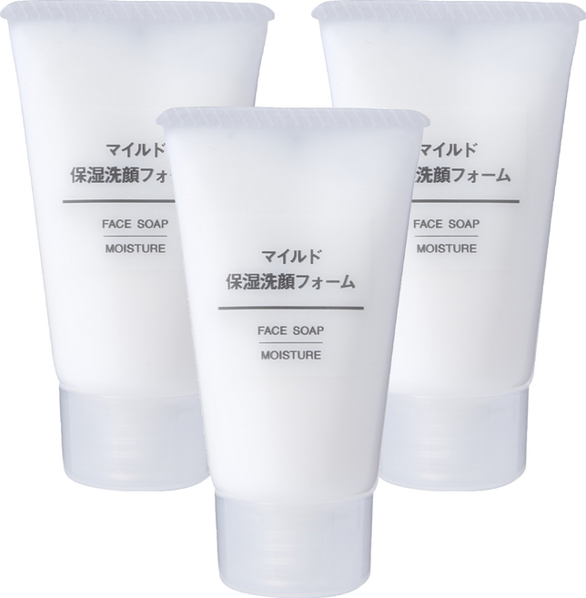 MUJI 無印良品 溫和保濕洗面乳, 30g, 3條