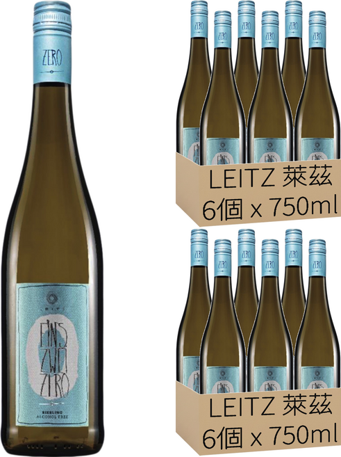 LEITZ 萊茲 麗絲玲 無酒精白葡萄酒風味飲, 12個, 750ml