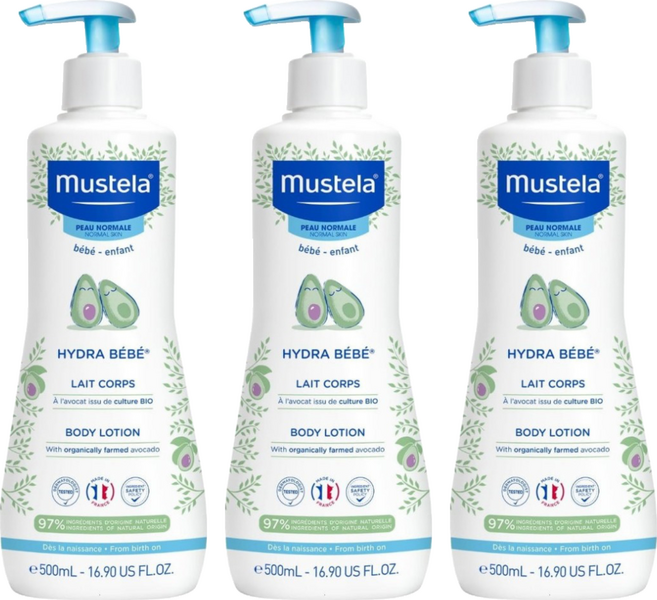 mustela 慕之恬廊 慕之幼爽身潤膚乳 總代理公司貨, 3個, 500ml