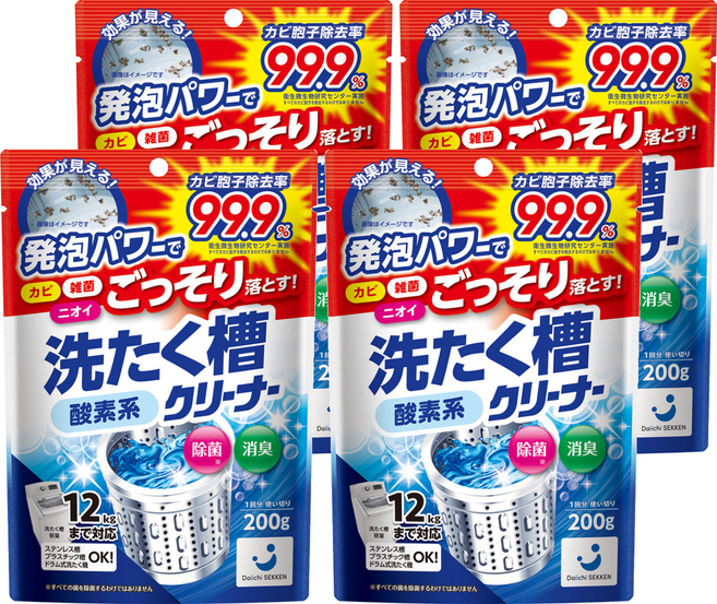 第一石鹼 洗衣槽清潔劑 補充包, 200g, 4個
