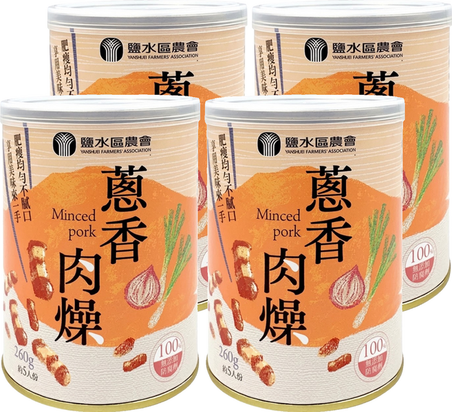 YANSHUEI FARMERS' ASSOCIATION 鹽水區農會 蔥香肉燥, 260g, 4罐