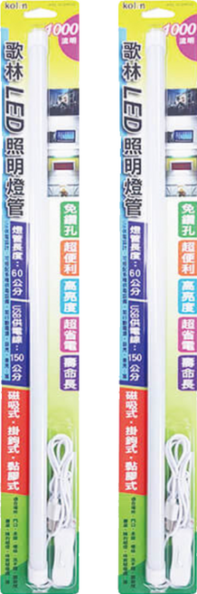 Kolin 歌林 照明燈管 5W KTL-DLDN02L 60cm 105g, 白光, 2支