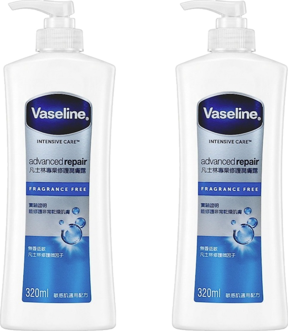 Vaseline 凡士林 專業修護潤膚露, 2個, 320ml