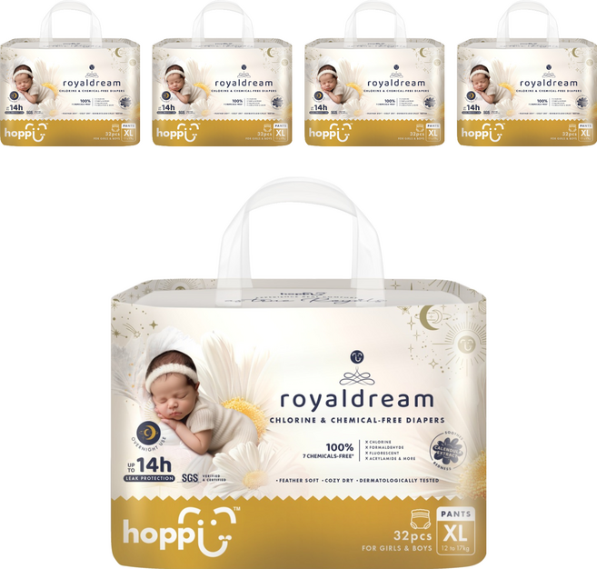hoppi 皇家系列 嬰兒褲型尿布 12~17kg, XL, 160片
