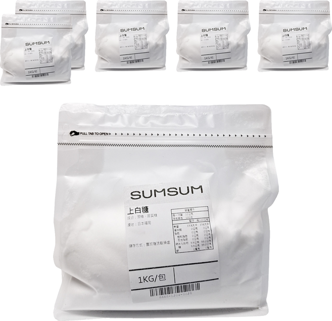 SUMSUM 食食富 大日本 上白糖, 1kg, 6包