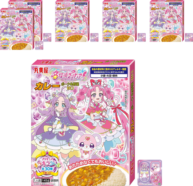丸美屋 魔法使光之美少女 豬肉蔬菜甘口咖哩 附卡片, 145g, 6個