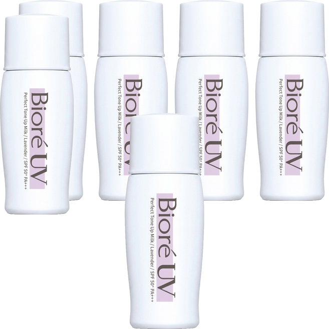Biore 蜜妮 高防曬無瑕潤色隔離乳 SPF50+ PA+++ 光透紫色, 6件, 30ml