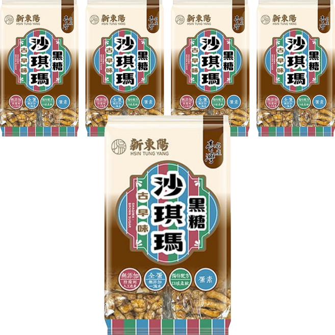 新東陽 古早味沙琪瑪 黑糖口味, 250g, 5個
