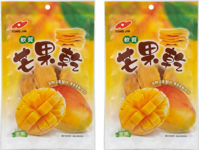 TONG JIH 統記食品 軟質芒果乾, 2個, 100g