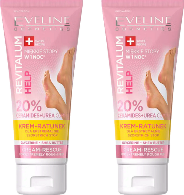EVELINE 20%複合神經醯胺 + 尿素 夜用嫩足霜, 2個, 75ml, 1個裝