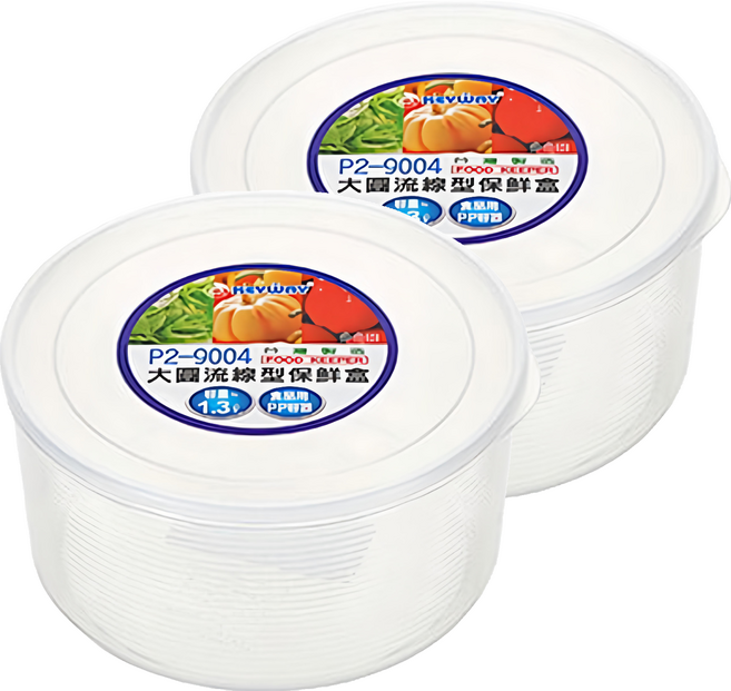 KEYWAY 聯府 大圓流線型保鮮盒 P2-9004, 1入, 2個