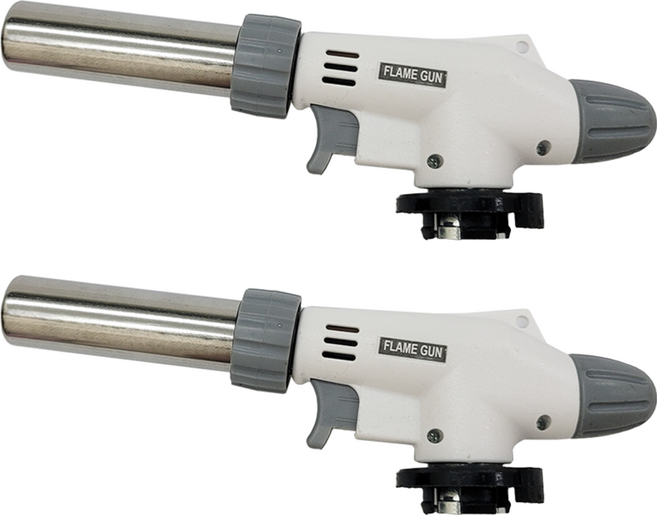 DIBOTE 迪伯特 電子式自動點火瓦斯噴槍 可倒噴款 W3030-2, 2個, 白色