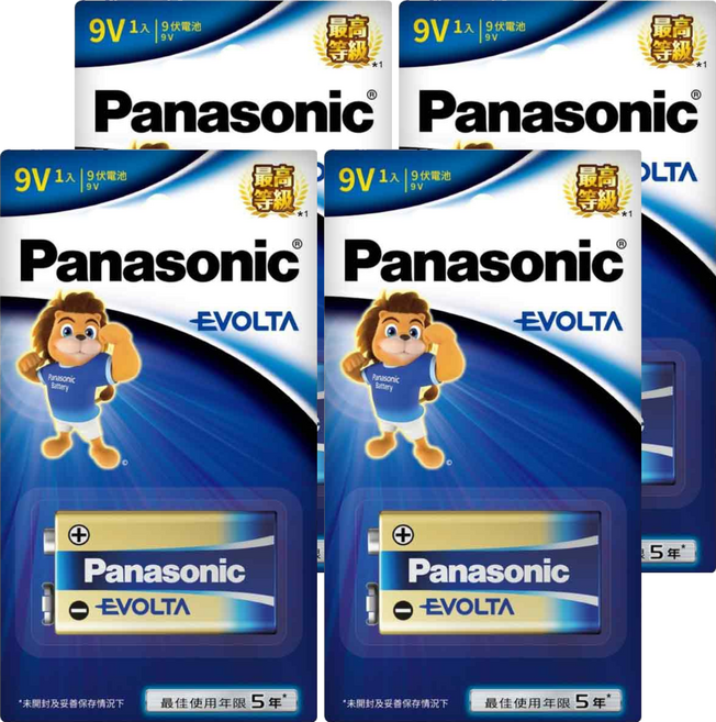 Panasonic EVOLTA鈦元素鹼性電池 9V, 4套, 1個裝