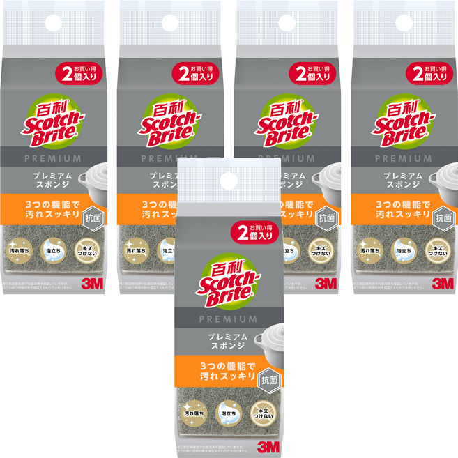 3M Scotch-Brite 百利 日系 3層菜瓜布海綿 極緻去漬 2個裝 5組