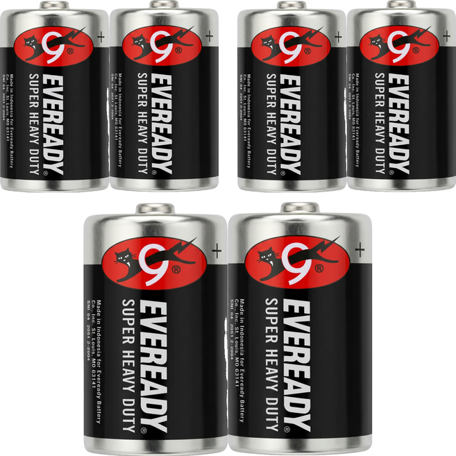 EVEREADY 永備 碳鋅電池 1號, 3套, 2個裝