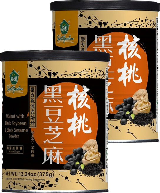 薌園 核桃黑豆芝麻粉, 375g, 2個