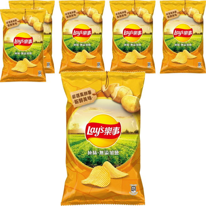 Lay's 樂事 波樂純味洋芋片, 80g, 6個