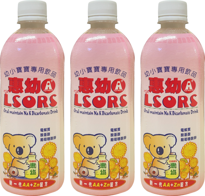 Hwei Yow 惠幼 A+ LSORS電解質 幼小寶寶飲品 草莓, 3個裝, 430ml