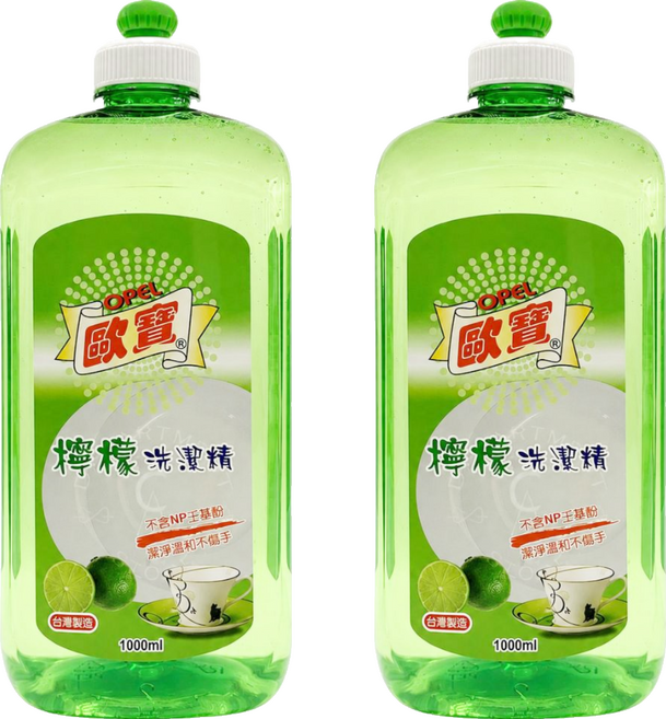 OPEL 歐寶 檸檬洗潔精 拉拔款, 2個, 1L