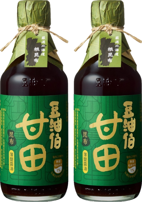 豆油伯 昆布甘田釀造醬油, 2個, 300ml