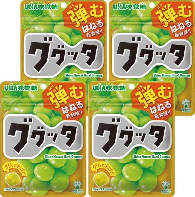 UHA 味覺糖 方形硬軟糖 白葡萄味, 58g, 4個