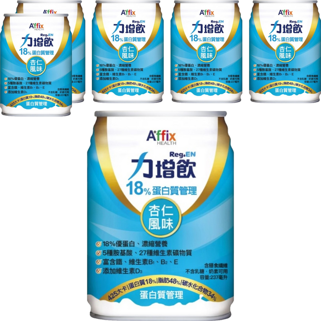 Affix 艾益生 Reg.EN 力增飲 18%蛋白質管理 杏仁風味, 6個, 237ml