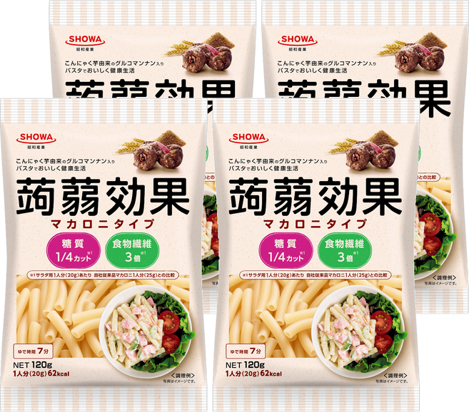 SHOWA 昭和 蒟蒻效果通心粉, 120g, 4個