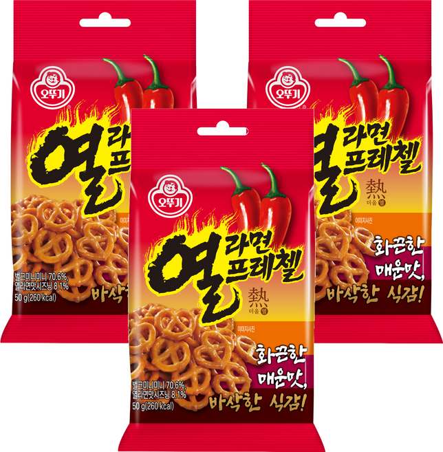 OTOKI 不倒翁 熱辣風味蝴蝶餅 2根辣椒, 50g, 3個