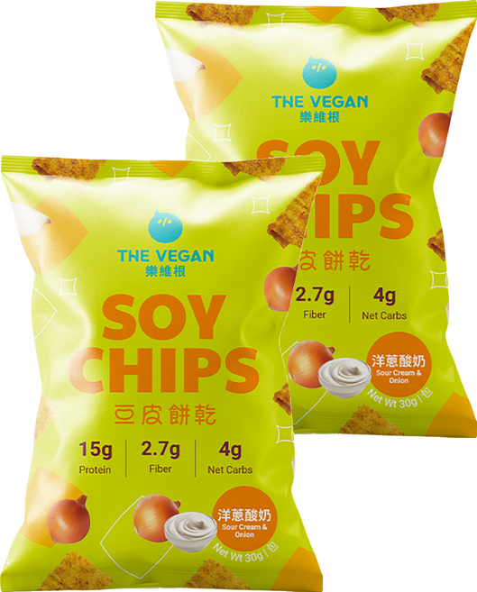THE VEGAN 樂維根 豆皮餅乾 洋蔥酸奶, 30g, 2個