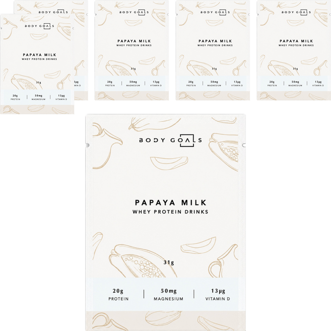 BODY GOALS 乳清蛋白飲木瓜牛奶, 31g, 6個