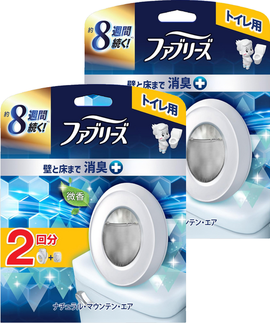 febreze 風倍清 日本原裝進口 廁所消臭芳香劑 6.3ml + 補充包 6.3ml, 2套, 12.6ml, 自然山林香氣