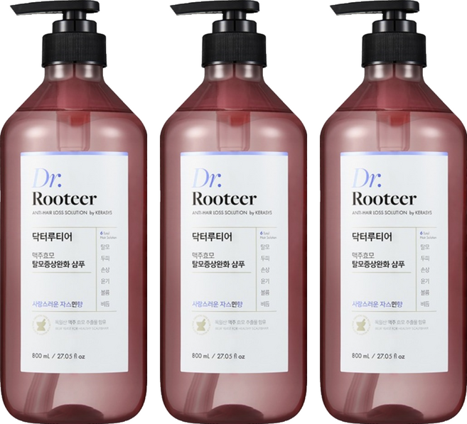 DrRooteer 啤酒酵母髮根強健洗髮精 晨曦茉莉調, 3件, 800ml