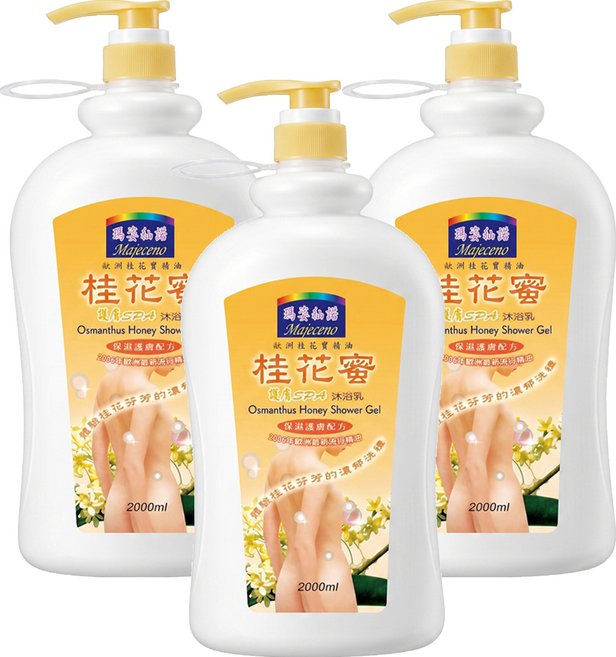 Majeceno 瑪姿秈諾 桂花蜜SPA護膚沐浴乳, 3個, 2L
