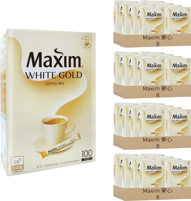 Maxim 麥心 白金經典三合一咖啡, 11.7g, 100條, 32盒